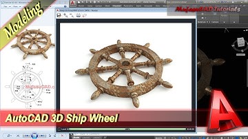 Autocad Tutorial 3D Modeling + Rendering Ship Wheel Practice Exercise 40