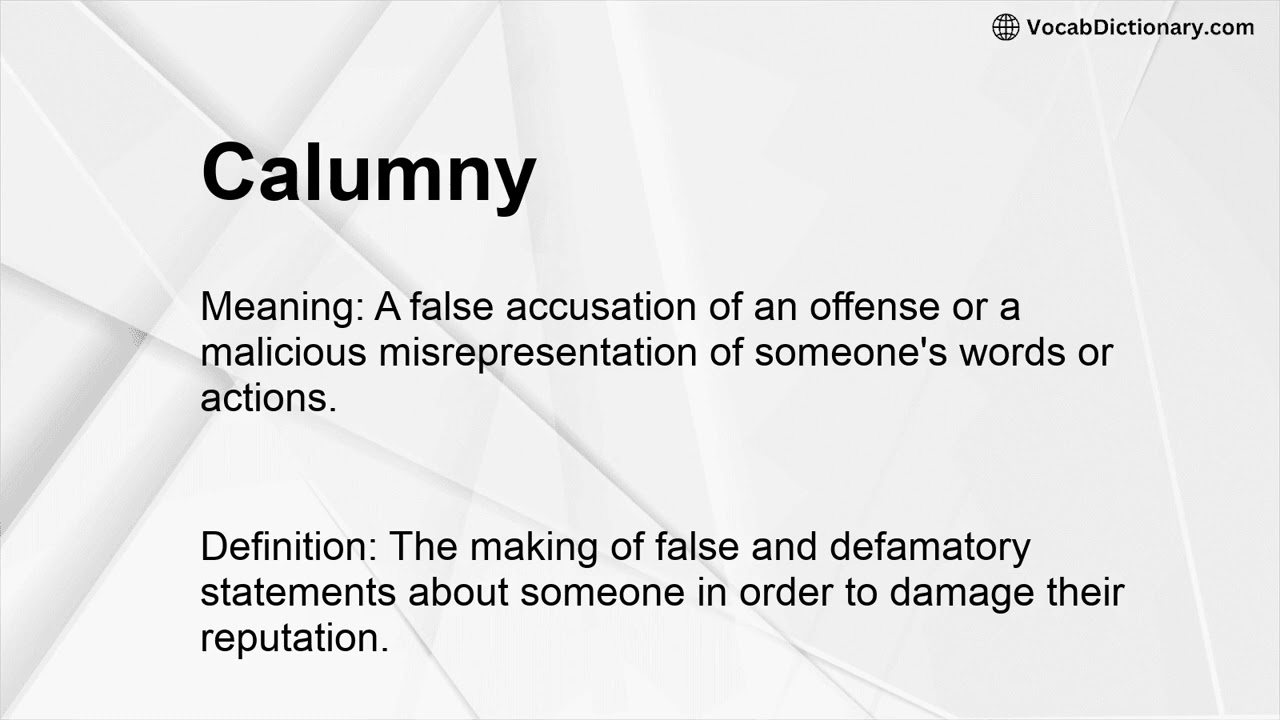 Calumny Meaning