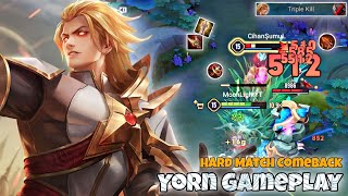 Yorn Dragon Lane Pro Gameplay | Difficult Match Comeback | Arena of Valor Liên Quân mobile CoT