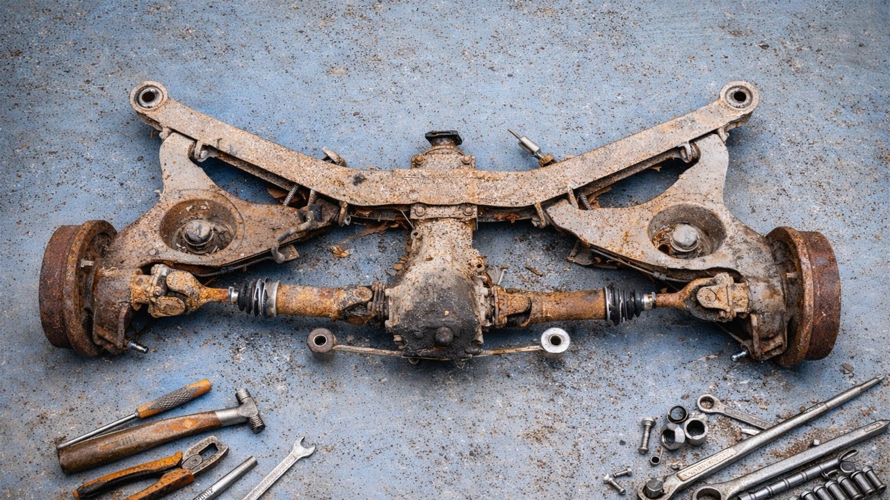 Restoring A Rusty Datsun Rear Subframe!