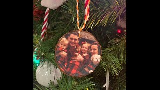 Printing on a raw wood Christmas ornament using transfer paper printed on a white toner printer