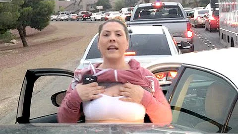Gina DeMarco flashes family in road rage hit and r...