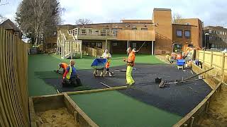 Wet Pour Rubber Installation  Time Lapse