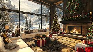 Warm Winter Ambience 🎄 Christmas Piano Music with Snowfall & Fireplace Sounds for Relax, Deep Sleep