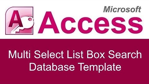 Microsoft Access Multi Select List Box Search Database Template