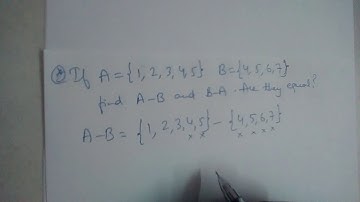 Find A-B and B-A if A={1,2,3,4,5} and B={4,5,6,7} are they equal?