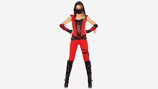 2017 Halloween Reviews! Leg Avenue Women's Ninja Assassin Costume, Red/Black, Small