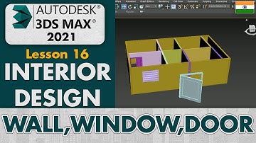 3ds Max Basic 3D Floor Plan Modeling :Lesson_16 | Wall Door Windows Tutorial in Hindi