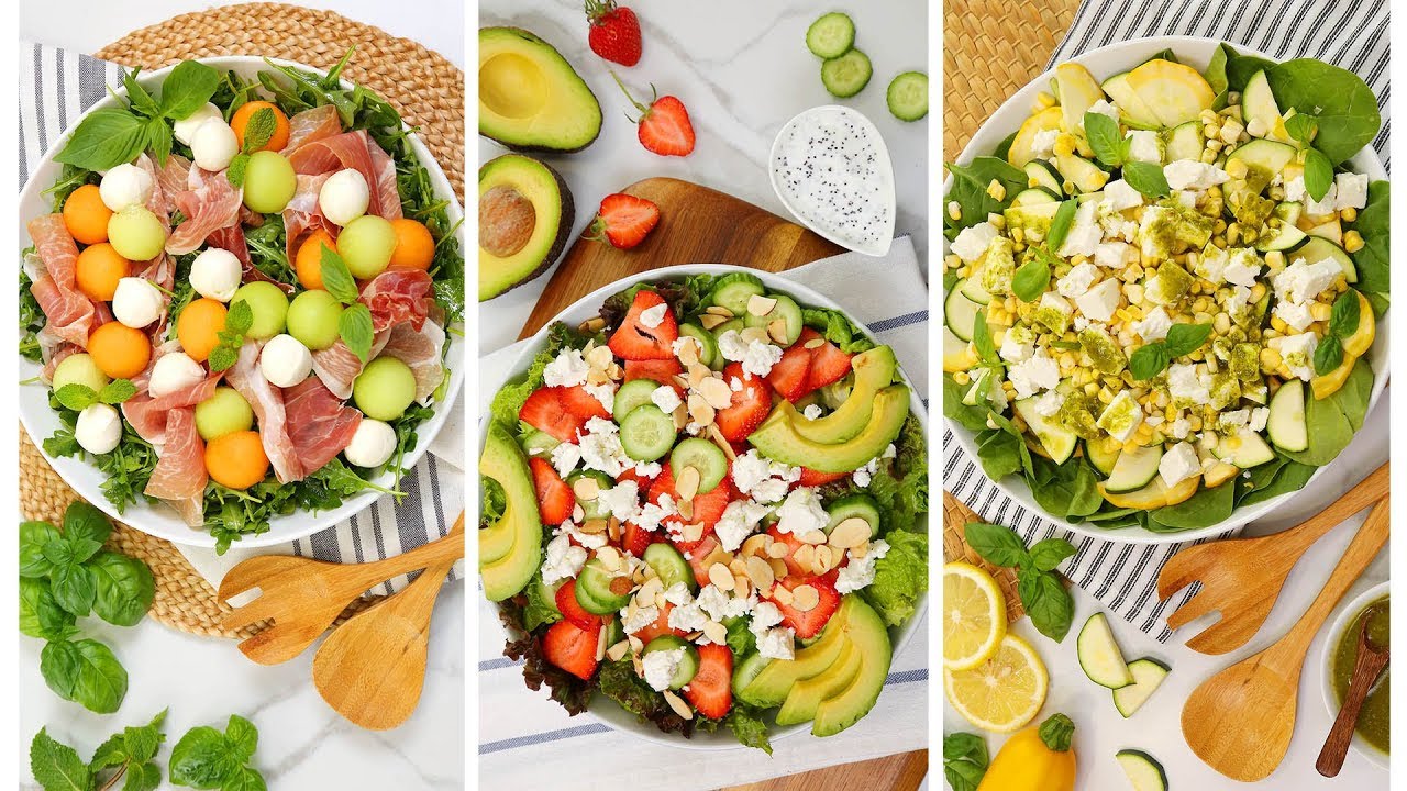 3 Fresh Summer Salads | No Cook Recipes + Healthy + Easy | The Domestic Geek