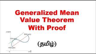 Generalized Mean Value Theorem with Proof  |Tamil