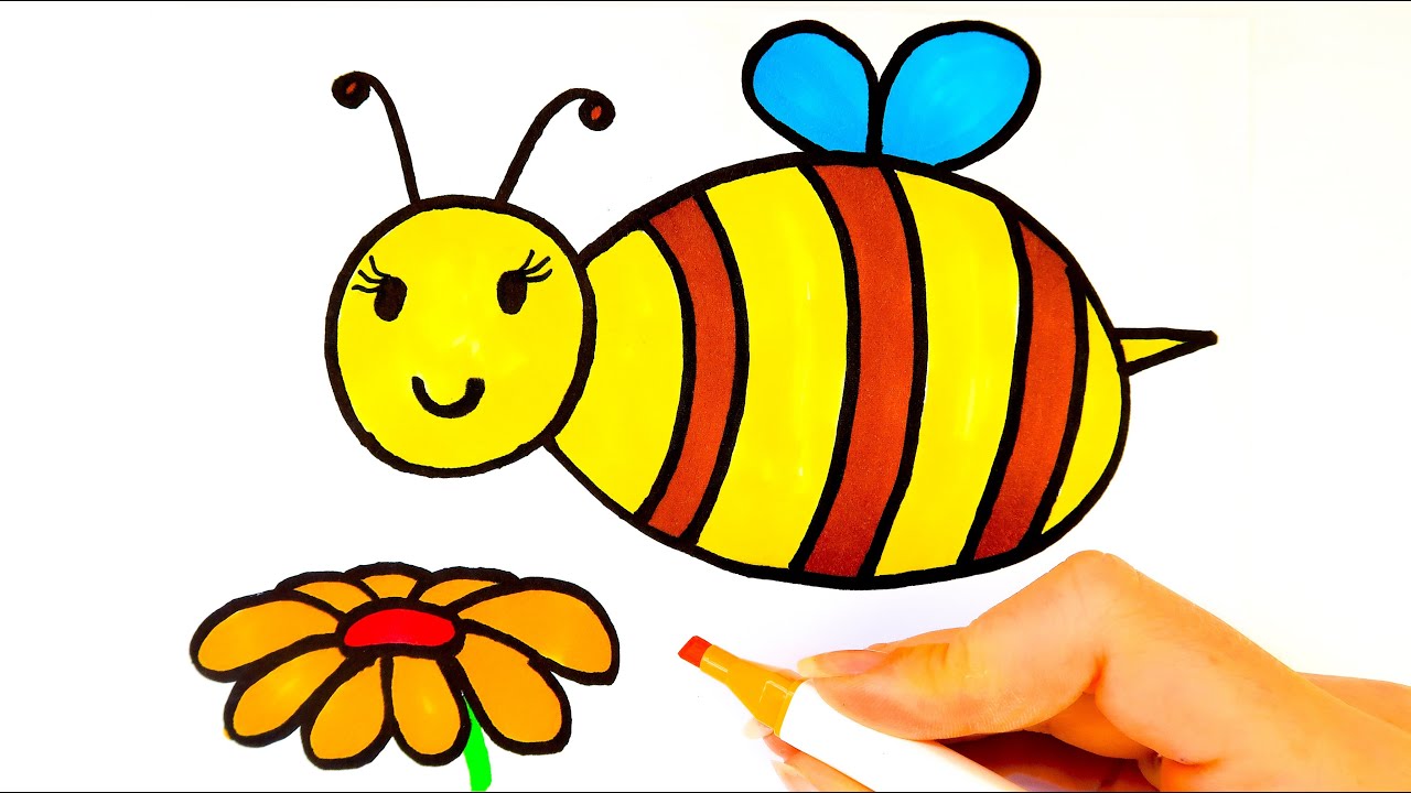 Рисуем пчелку с детьми 4 5