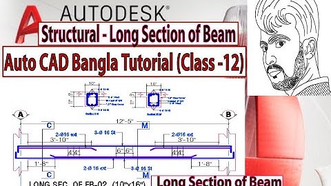 Auto CAD Bangla Tutorial Class-12 Structural Drawings- Long Section of Beam