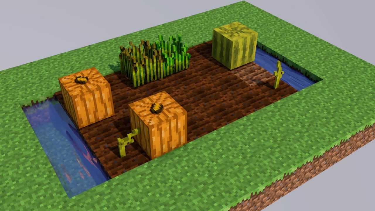 Cinema 4D Minecraft Pflanzen wachsen Melone, Kürbis (Stem) YouTube