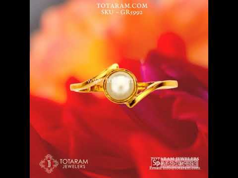 Divya Shakti Pearl / Moti / Mukta Gemstone 22k Pure Gold Ring Natural AAA  Quality For Women - Divya Shakti Online