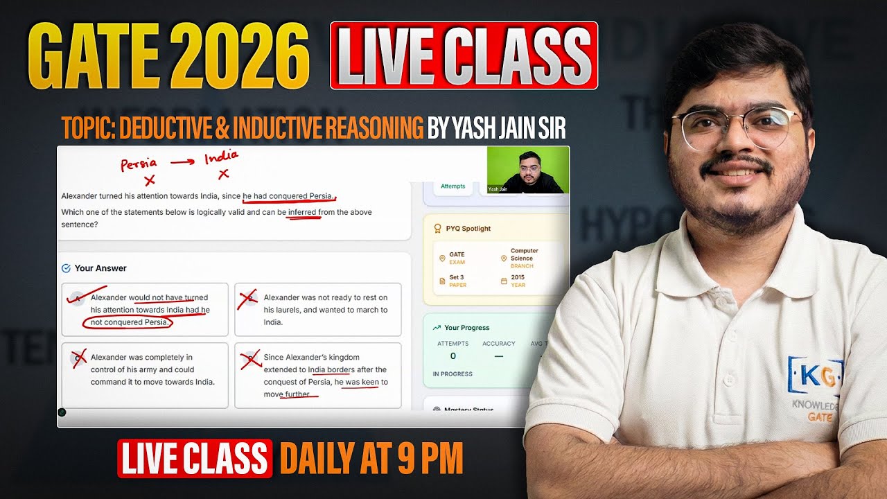 General Aptitude for GATE 2026 by Yash Sir | Complete Course + PYQs + Tricks