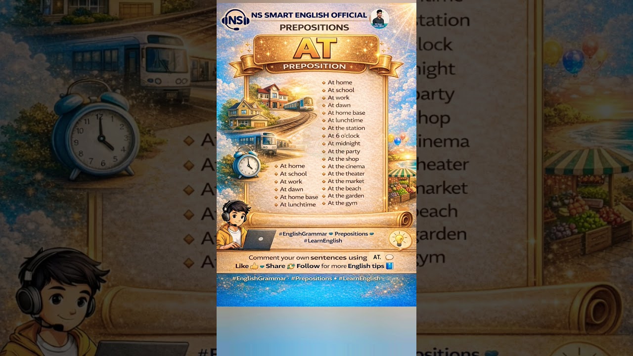 AT Preposition | Usage & Examples | Learn English Grammar 