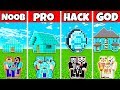 Minecraft: FAMILY DIAMOND HOUSE BUILD CHALLENGE - NOOB vs PRO vs HACKER vs GOD in Minecraft