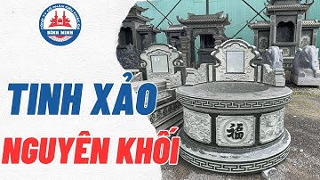 Mộ đá xanh rêu tròn nguyên khối | Phù hợp với mọi gia đình
