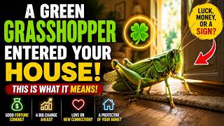 🦗 A green grasshopper landed in my house, and here is the real meaning for your daily life