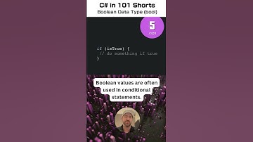 Boolean Data Type (bool) - C# for .NET in 101 Shorts - 5 /101