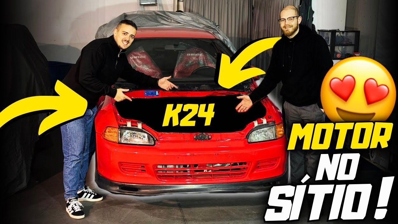 NÃO VAIS ACREDITAR ! FINALMENTE TEMOS O MOTOR HONDA K24 DENTRO DO COFRE ! *FICOU UM ESTRONDO !*