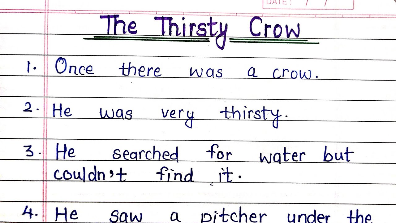 Thirsty crow story 10 lines | Thirsty crow story in english ...