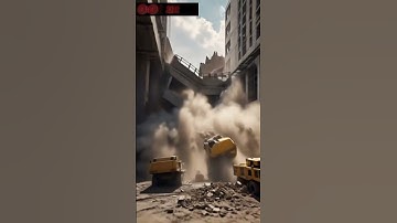 The bridge between the two buildings suddenly collapsed😱