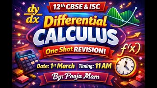 12TH CBSE & ISC| DIFFERNTIAL CALCULUS |One Shot |Live