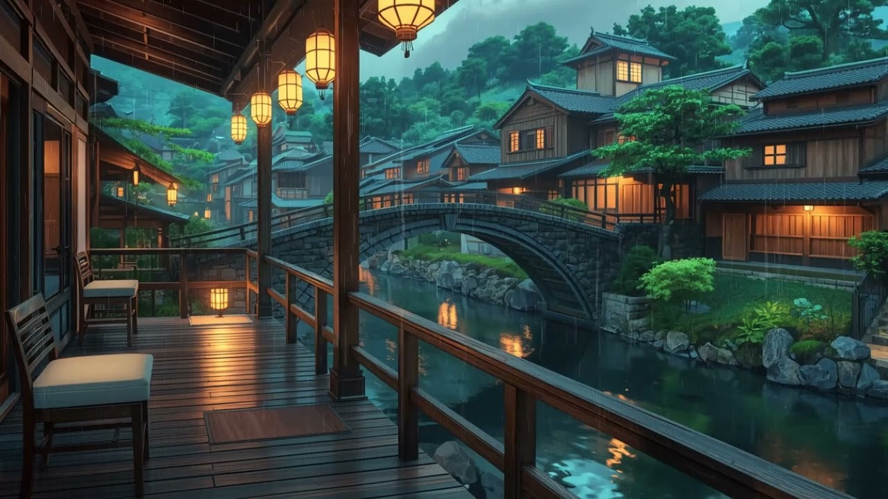 City Rain from a Cozy Balcony 🌧️🌇 Chill Lofi Beats for Focus, Calm & Late Nights