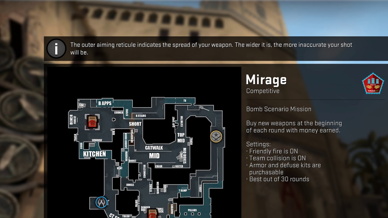 Карта мираж в кс и название мест