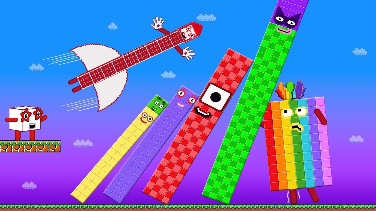 Number 1 to 10 vs the Giant Biggest & Tallest Maze Mayhem in Super Mario bros | GM Stories