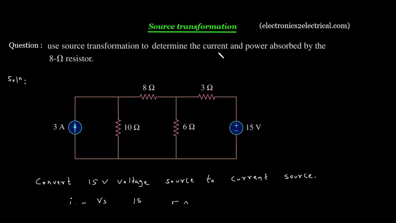 Source transformation 3 | Electrical Engineering - YouTube