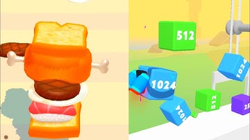 Happy Cubes 2048 VS Sandwich Runner| Android ios| All levels