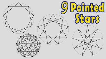 How to Draw Nine Pointed Star (9/2 - 9/3 and 9/4)