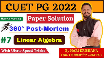 CUET PG MATHEMATICS Previous Year Paper Solution 2022 | Linear Algebra Questions