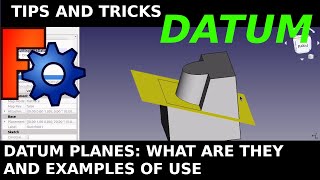 FreeCAD Datum Plane With examples of use: Slanted features, sketch on curve, cross section.