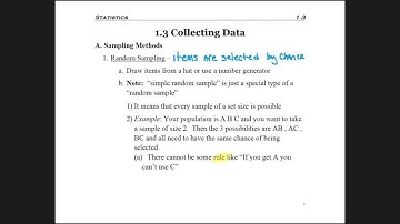 1.3 - part 1 - Random, Convenience, Systematic Samples