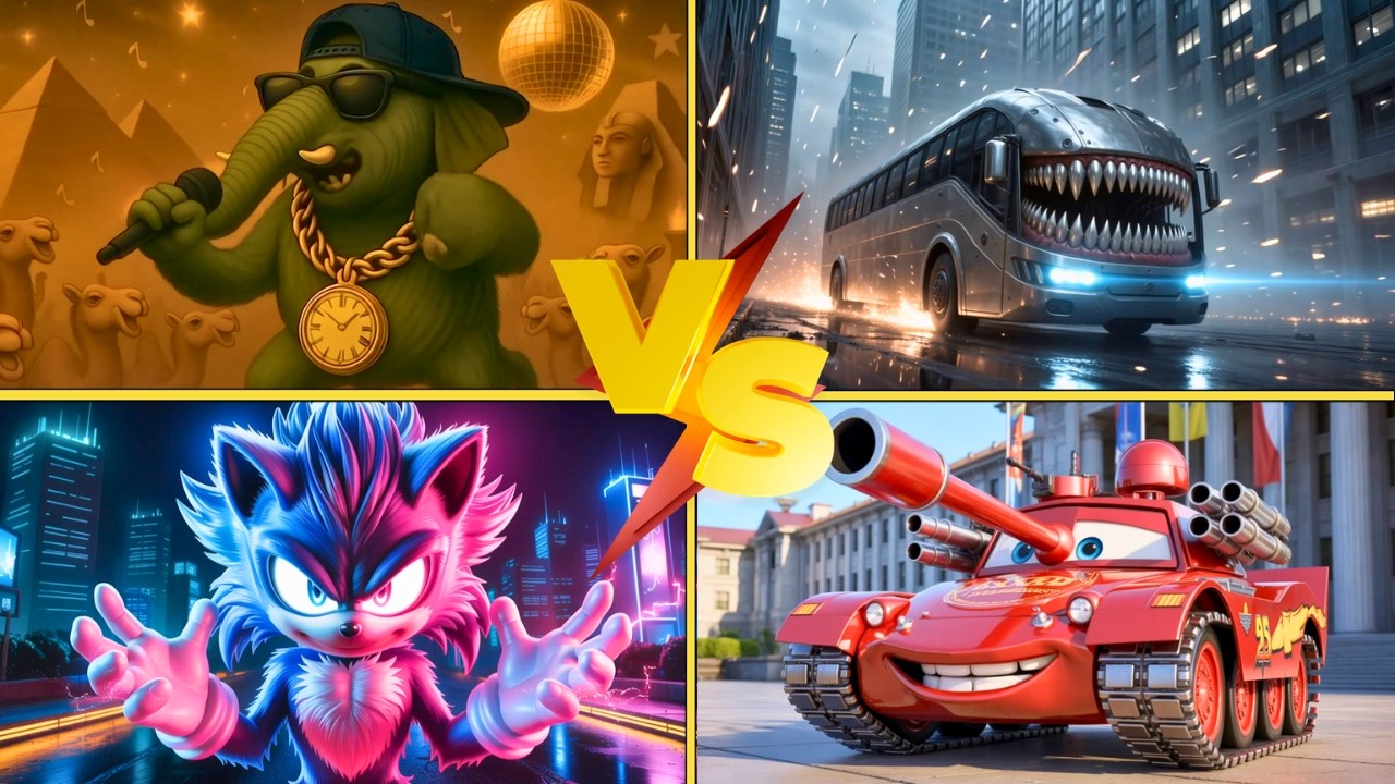 🚀 EPIC TILES HOP BATTLE - Lirili Larila 🆚 SONIC 🆚 SCHOOL BUS 🆚 MCQUEEN TANK | COFFIN DANCE SONG #181