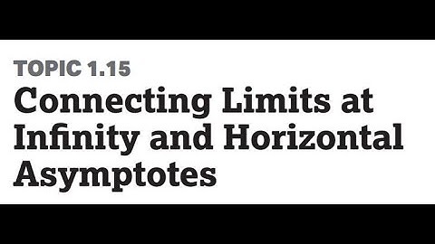 Topic 1.15:  Connecting Limits at Infinity and Horizontal Asymptotes