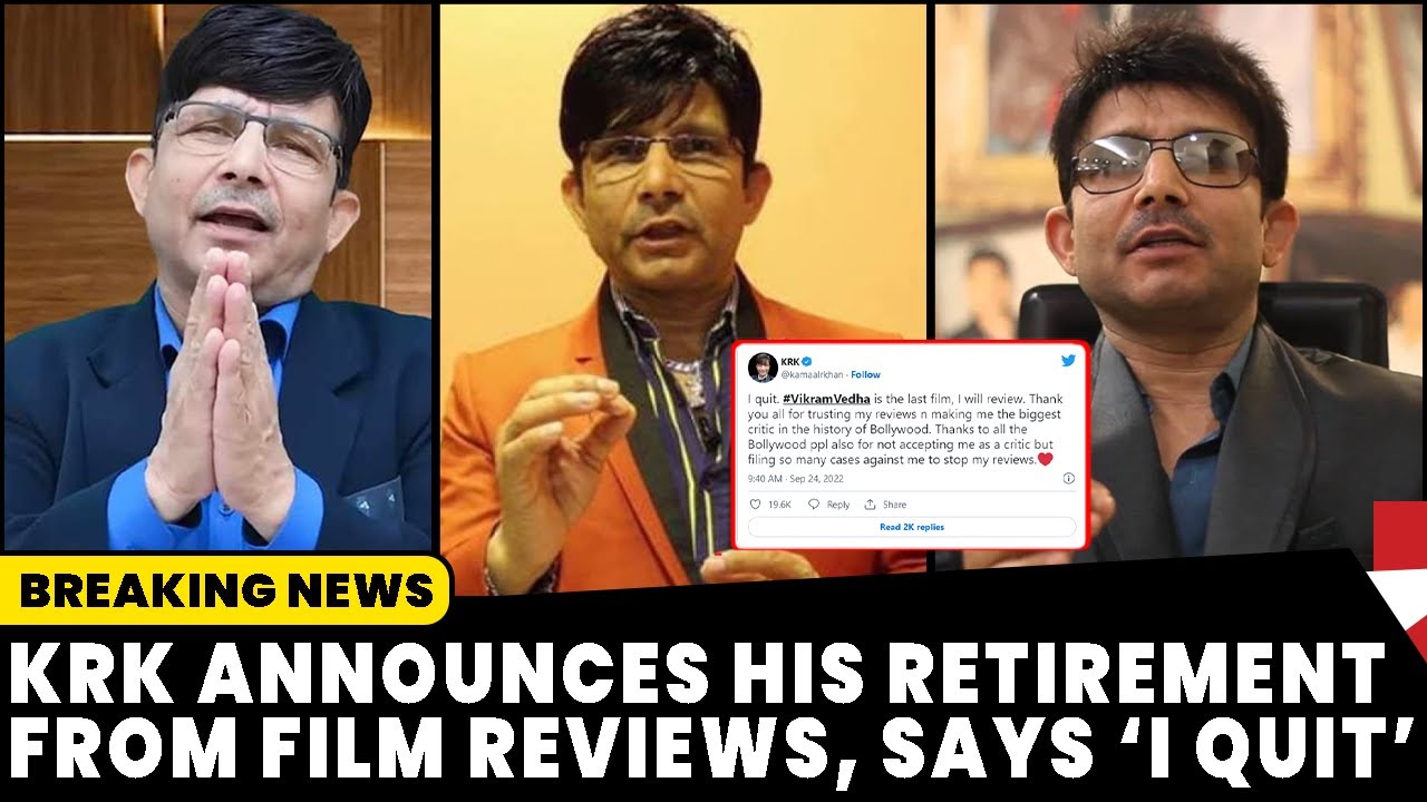 KRK announces his retirement as film critic, see his tweet