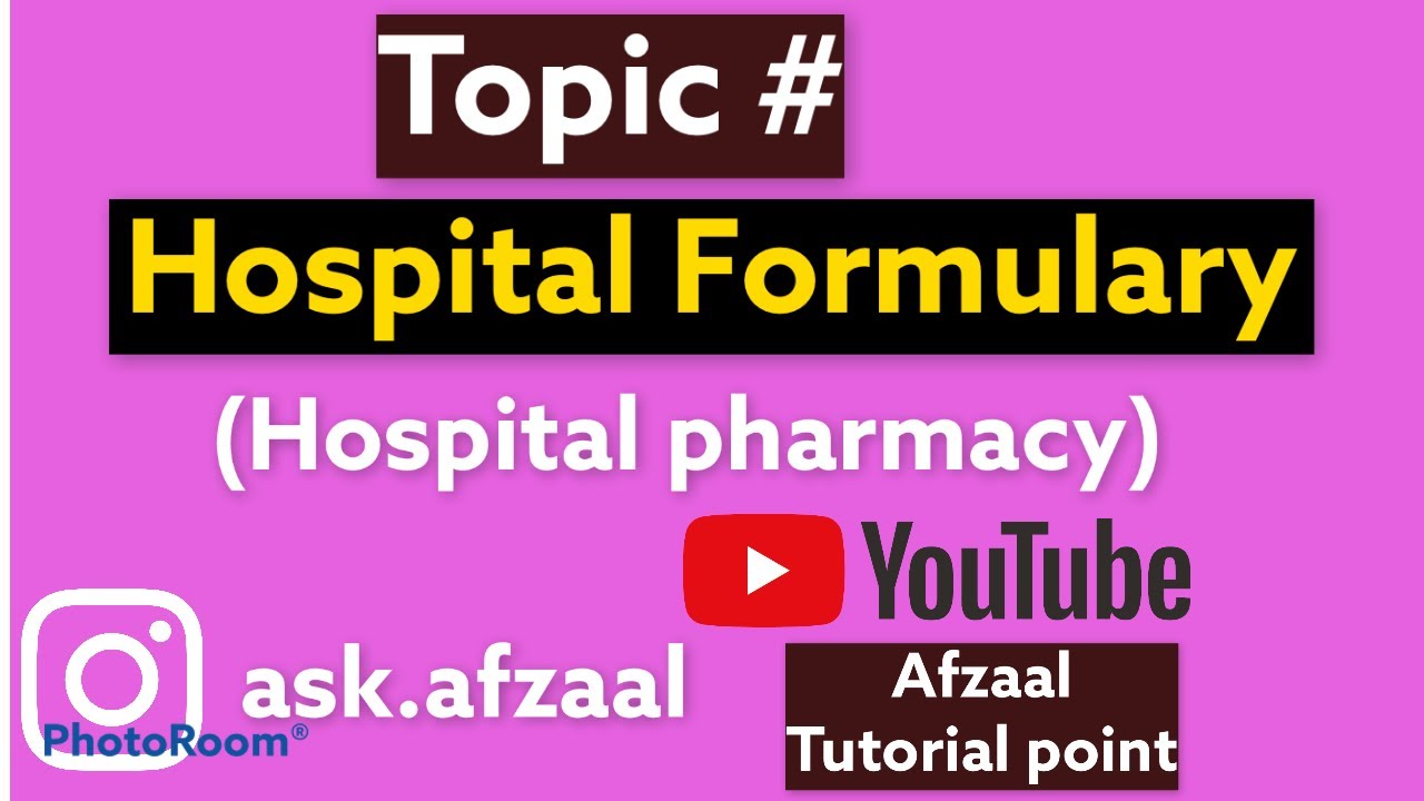 Hospital Formulary hospital pharmacy urduhindi YouTube
