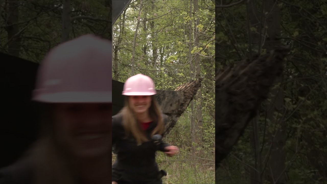 Severe Duty Bucket CRUNCHES tree in half