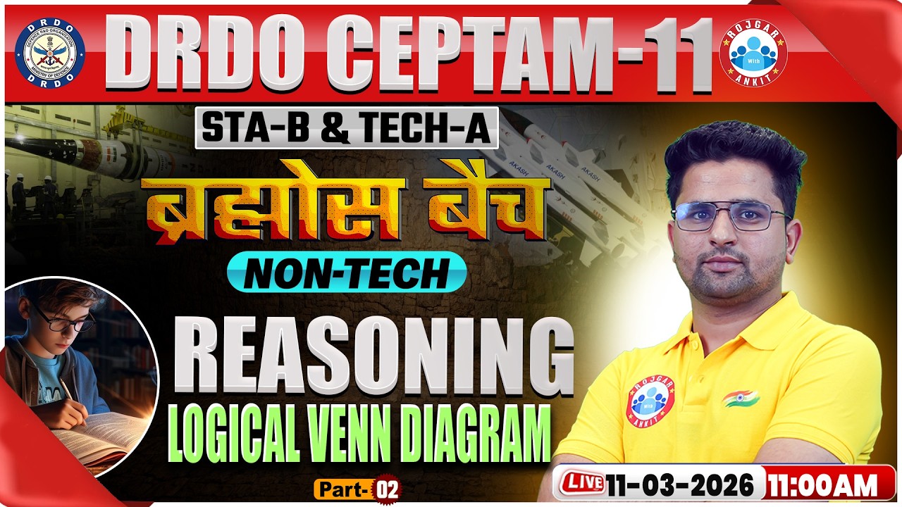 DRDO CEPTAM 11 Classes | DRDO Reasoning Classes | Logical Venn Diagram | STA B & Tech A