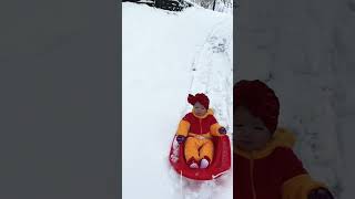 Sledding Time pooh sledding snow snowfall minnesota