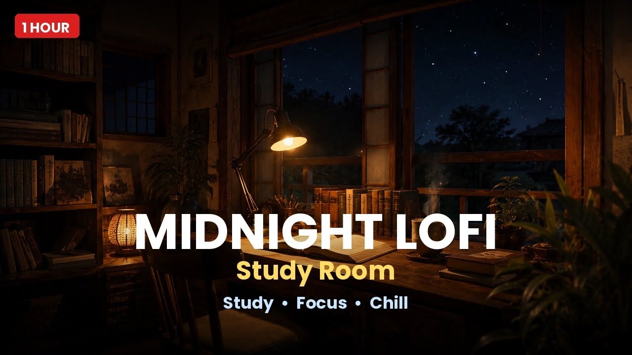 Midnight Study Room LoFi 🌙 1 Hour | Deep Focus Music | 深夜 作業用BGM - YouTube
