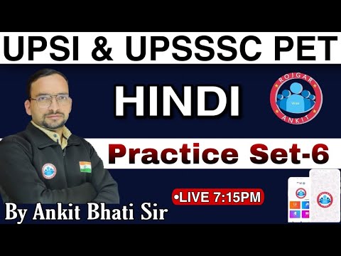 UPSI_UPSSSC-PET-HINDI_PRACTICE SET-6 BY ANKIT BHATI SIR_UPSI HINDI_UPSSSC HINDI_UPSIEXAM2021_LEKHPAL