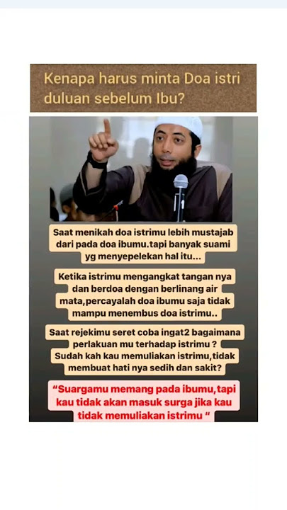 Kenapa harus minta doa istri dulu baru ibu? ini penjelasan ustad Bassalamah #keluargabahagia #foryou
