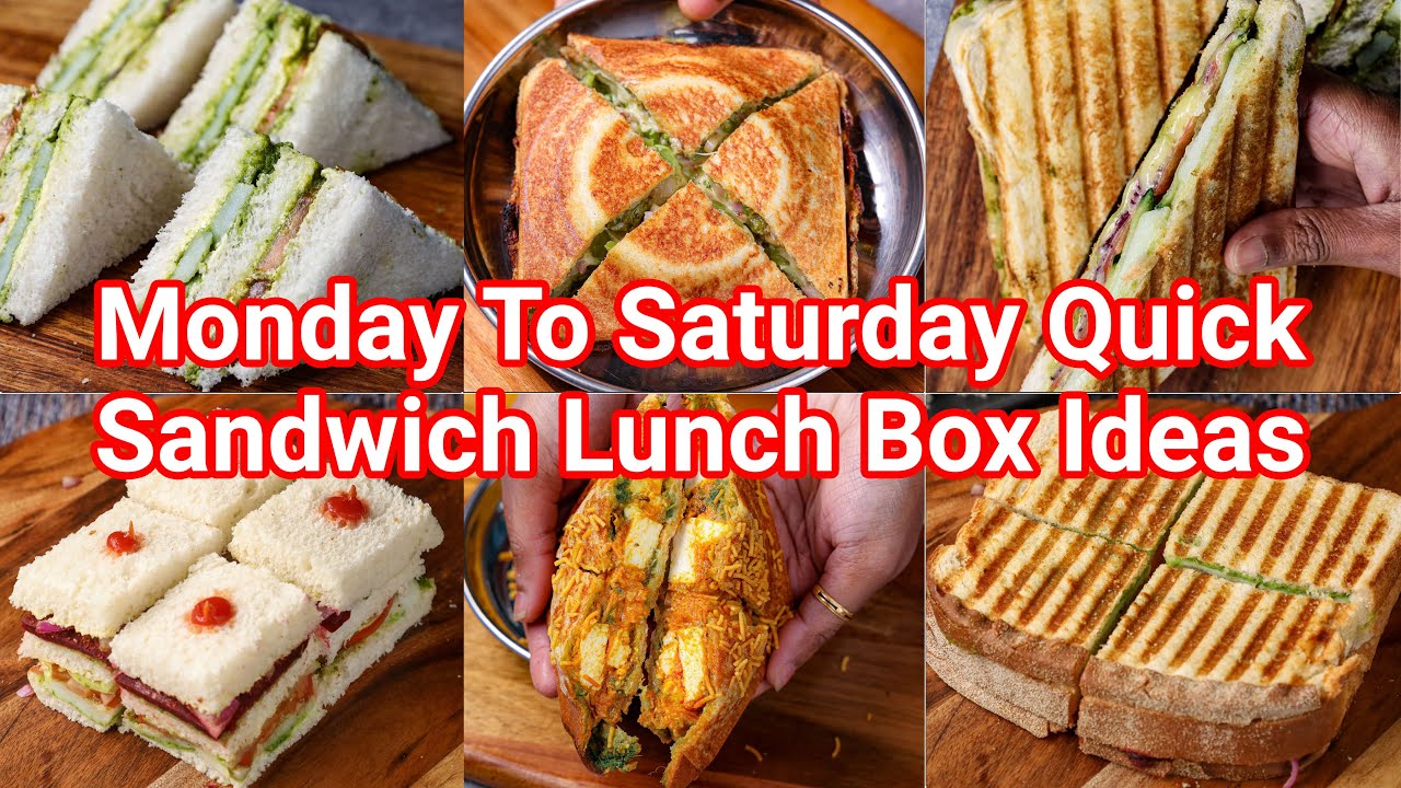 Monday 2 Saturday Quick Sandwich Lunch Box Ideas  Healthy & Tasty Kids Lunch  Box Recipes 