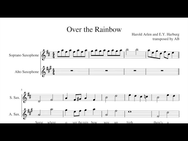 Over the Rainbow | Sax Duet + Sheet Music PDF (Alto + Soprano Saxophone) class=