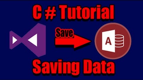Saving Data in the Microsoft Access Database using Visual Studio